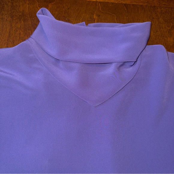 NWT Vintage Dalton Sport Purple Polyester Button Back Turtleneck Blouse Size 14 - Picture 5 of 10